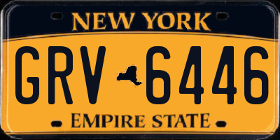 NY license plate GRV6446