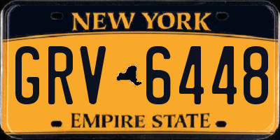 NY license plate GRV6448