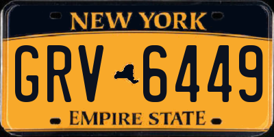 NY license plate GRV6449