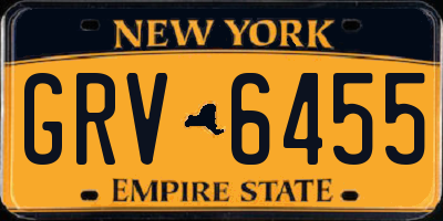 NY license plate GRV6455