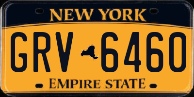NY license plate GRV6460