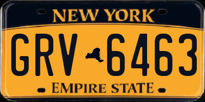 NY license plate GRV6463
