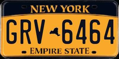 NY license plate GRV6464
