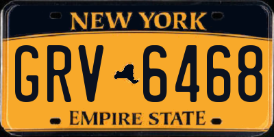 NY license plate GRV6468