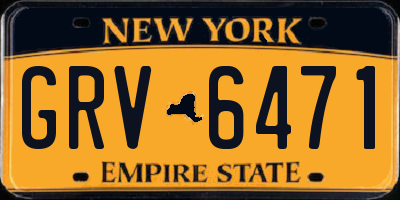 NY license plate GRV6471