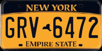 NY license plate GRV6472