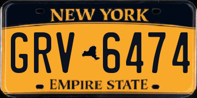 NY license plate GRV6474