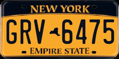 NY license plate GRV6475
