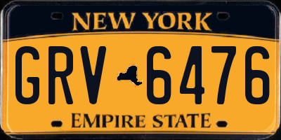 NY license plate GRV6476