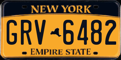 NY license plate GRV6482