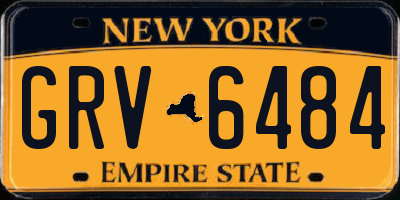 NY license plate GRV6484