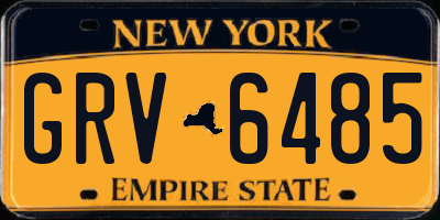 NY license plate GRV6485