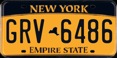 NY license plate GRV6486