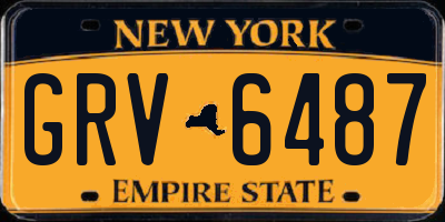 NY license plate GRV6487