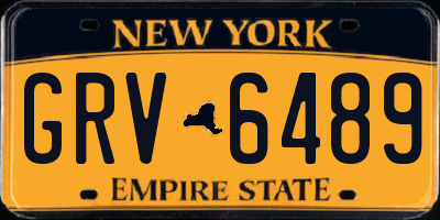NY license plate GRV6489