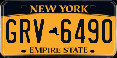NY license plate GRV6490