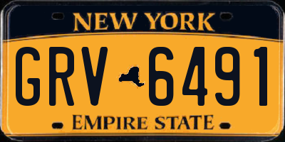 NY license plate GRV6491