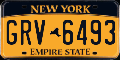 NY license plate GRV6493