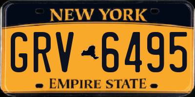 NY license plate GRV6495