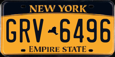 NY license plate GRV6496