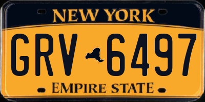 NY license plate GRV6497