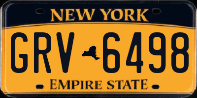 NY license plate GRV6498