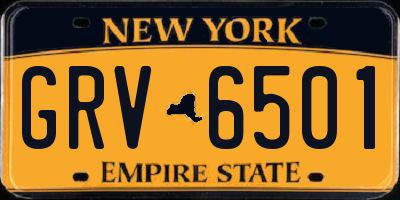 NY license plate GRV6501
