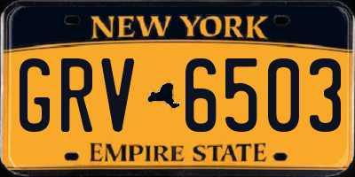 NY license plate GRV6503