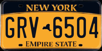 NY license plate GRV6504