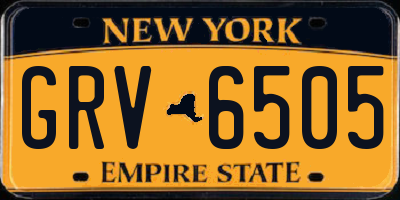 NY license plate GRV6505