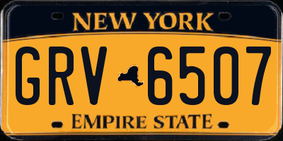 NY license plate GRV6507