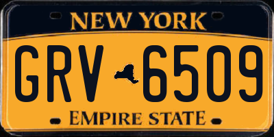 NY license plate GRV6509