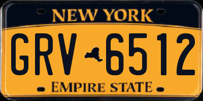 NY license plate GRV6512