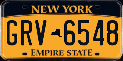 NY license plate GRV6548