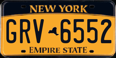NY license plate GRV6552