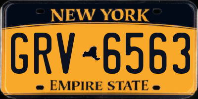 NY license plate GRV6563
