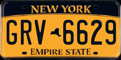 NY license plate GRV6629