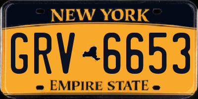 NY license plate GRV6653