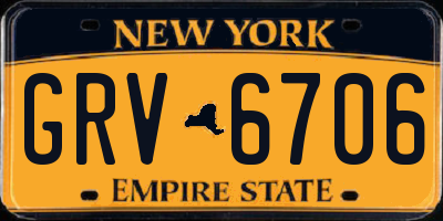 NY license plate GRV6706