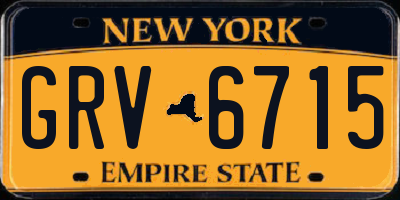 NY license plate GRV6715