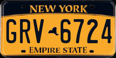 NY license plate GRV6724