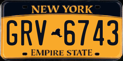 NY license plate GRV6743
