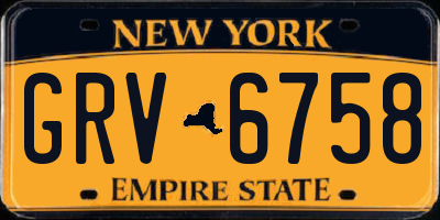 NY license plate GRV6758