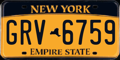 NY license plate GRV6759