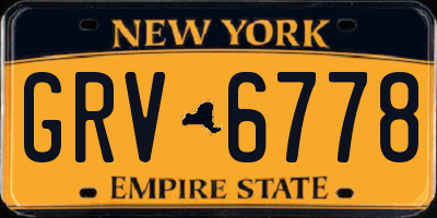 NY license plate GRV6778
