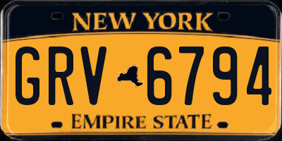 NY license plate GRV6794