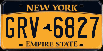 NY license plate GRV6827