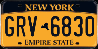 NY license plate GRV6830