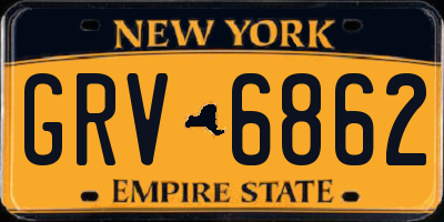 NY license plate GRV6862