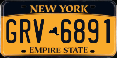 NY license plate GRV6891